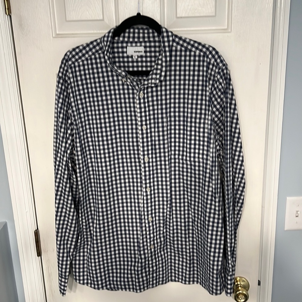Sonoma Blue and White Checkered Button Down Shirt